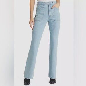 NWT SLVRLAKE Women's Patch Pocket High Waist Cotton Flare Jeans. Size 29.